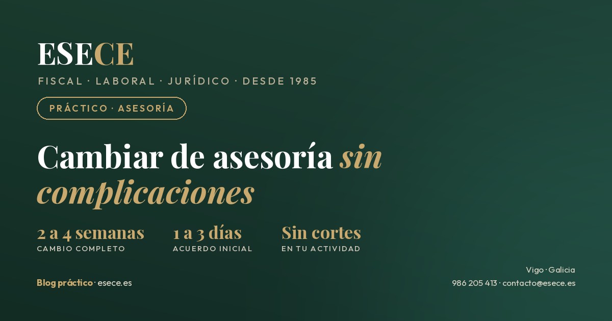 Cambiar de asesoría sin complicaciones: entre 2 y 4 semanas el cambio completo, de 1 a 3 días el acuerdo inicial, y sin cortes en tu actividad.